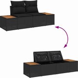  Vrtni kauč Crna 184 x 62 x 85cm poliratan | shoptok.hr