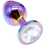 Sunfo - metalni analni dildo s kamenom (dugino bijeli) | shoptok.hr