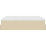 vidaXL Otomanski posteljni okvir z vzmetnicami krem 160x200 cm blago, (21609627) | Shoptok.si