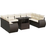  10-dijelni set vrtnih sofa od poliratana s jastucima smeđi | shoptok.hr