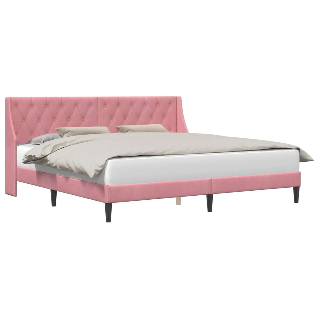  Okvir za krevet Ružičasta 200 x 200 cm Baršun - Ružičasta 200 x 200 cm | shoptok.hr