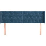  Vzglavje z ušesi temno modro 163x16x78/88 cm žamet, (20792969) | Shoptok.si