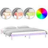  LED okvir za krevet 200 x 200 cm od masivnog drva | shoptok.hr
