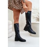 Boto Women's insulated boots on flat heels with gold buckle black Arsisna | ePonuda.com