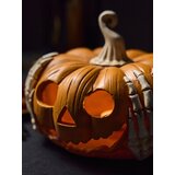 Sinsay Halloween svijećnjak za LED svijeće u obliku bundeve s rukama kostura | shoptok.hr
