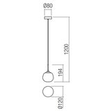  Redo 01-2081 - Visilica na sajli KIWI 1xG9/40W/230V prečnik 12 cm sjajni hrom/bela | Eponuda.com