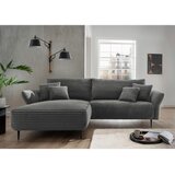 P & B KOTNA SEDEŽNA GARNITURA, rebrasti žamet antracit | Shoptok.si