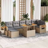 vidaXL 8-dijelni set vrtnih sofa od poliratana s jastucima bež bagrem | shoptok.hr