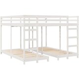 Okvir trojne postelje Bela 200 x 200 cm Masivno borovo les, (5000102405) | Shoptok.si