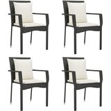  5-dijelni vrtni blagovaonski set s jastucima od poliratana crni Crna Dužina stola 150 cm | Shoptok.si