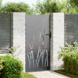 vidaXL Vrtna vrata Crna 105 x 200 cm Čelik s praškastim premazom | shoptok.hr