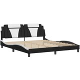 vidaXL posteljni okvir z vzglavjem črn in bel 180x200 cm umetno usnje, (21095002) | Shoptok.si