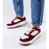 Gemre Burgundy and white platform sneakers Pomona Cijene