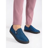 Shelvt Blue glitter slip on sneakers | Shoptok.si