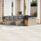 vidaXL 10-dijelni set vrtnih sofa s jastucima bež od poliratana | shoptok.hr