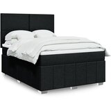  Krevet s oprugama i madracem crni 140 x 190 cm od tkanine | shoptok.hr