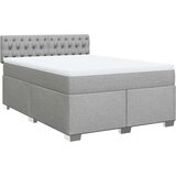 vidaXL Box spring posteljni z vzmetnico svetlo siv 140x190 cm blago | Shoptok.si