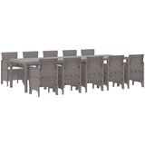  Vrtni set za objed s jastukom 11 pcs Svijetlosiva i Krema | shoptok.hr