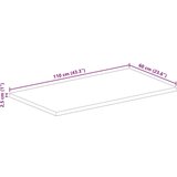 Stolna Mizna plošča 110x60x2,5 cm pravokotna grob trden mangov les, (21412171) | Shoptok.si