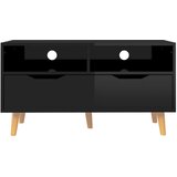The Living Store ormarić visoki sjaj crni 90 x 40 x 48,5 cm konstruirano drvo | shoptok.hr
