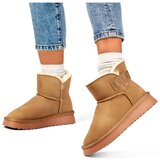 primohurt Women's snow boots made of natural leather, women's insulated boots, beige winter shoes | shoptok.hr