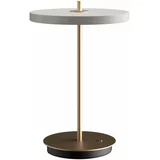 UMAGE Svijetlo siva LED stolna lampa s mogućnosti zatamnjivanja s metalnim sjenilom (visina 31 cm) Asteria Move –