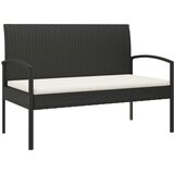  Vrtna klupa s jastukom crna 105 cm od poliratana | Eponuda.com