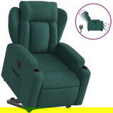 Maison Chic Električni naslanjač - Relax naslanjač s funkcijo vstajanja temno zeleno blago, (22061855) | Shoptok.si