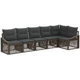 vidaXL Vrtna sedežna garnitura 6 pcs Siva poli ratan, (5000271446) | Shoptok.si
