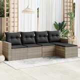 Maison Chic Seti vrtnega pohištva - Vrtna garnitura - Vrtni pohištvo set 5-delna z blazinami siv poli ratan, (21815063) | Shoptok.si