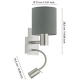 Eglo Pasteri zidna/2, e27, led 3,5w, nikl-mat, siva | shoptok.hr