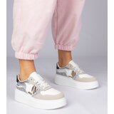 D/CEO marka niezdefiniowana Beige glitter sneakers with animal print Bertula | Shoptok.si