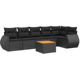  7-dijelni set vrtnih sofa od poliratana s jastucima crni | shoptok.hr