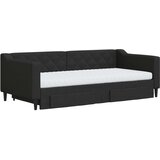 vidaXL Dnevni krevet na razvlačenje s ladicama crni 90x190 cm tkanina | shoptok.hr