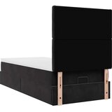 vidaXL Otomanski posteljni okvir z vzmetnicami črn 90x200cm žamet | Shoptok.si