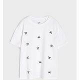 Sinsay Pamučna majica s izvezenim mašnicama | shoptok.hr