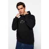 Trendyol Black Men's Regular/Regular fit with Space Embroidery Hoodie. Sweatshirt. | Shoptok.si