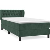 Box spring krevet s madracem tamnozeleni 90x190 cm baršunasti | shoptok.hr