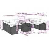 11-dijelni set vrtnih sofa poliratan s jastucima svijetlosivi | shoptok.hr