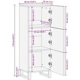  Kuhinjski ormarić s ladicama Smeđa 60 x 33 5 x 100 cm Čvrsto drvo manga | shoptok.hr