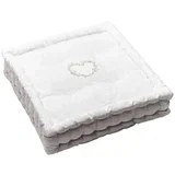 Blazine Coussin de sol Charme blanc brodé Bela