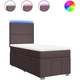 vidaXL Krevet s oprugama i madracem tamnosmeđi 100 x 200 cm od tkanine | shoptok.hr