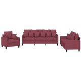 3-dijelni set sofa s jastucima crvena boja vina od tkanine | shoptok.hr