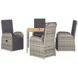  5-dijelni vrtni blagovaonski set sivi od poliratana Siva Dužina stola 90 cm | shoptok.hr