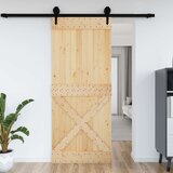  Vrata NARVIK 95 x 210 cm Čvrsta borovina (neobrađena) Prirodna | shoptok.hr