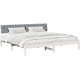  Okvir kreveta s uzglavljem Bijela i svijetlosiva 200 x 200 cm | shoptok.hr