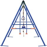 Set vanjskih ljuljački Šareni Čelik i PE - Plava Hanging sjedište + trapez + ljestve + ljuljačka | shoptok.hr