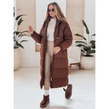 DStreet Kurtka damska zimowa długa pikowana COZYSEASON brązowa | Shoptok.si