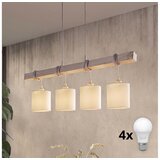 Brilagi LED luster na sajli NUBILA 4xE27/60W/230V siva/krem Cene