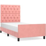  Posteljni okvir z vzglavjem roza 80x200 cm žamet, (20903846) | Shoptok.si
